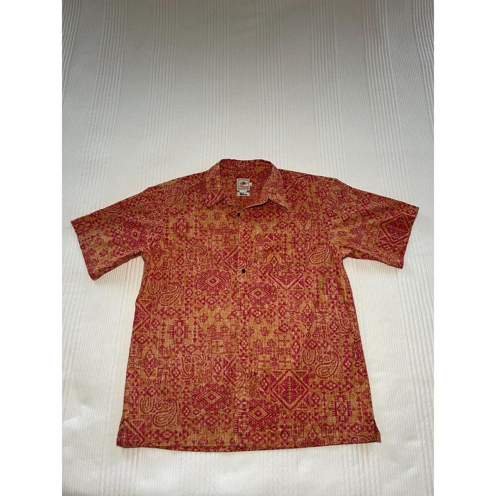 Men's Pendleton Red and Orange Aloha Shirt - Large - Like New